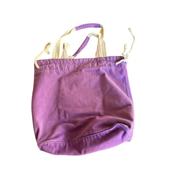 I Love Maui Hawaii Purple Canvas Tote Bag With Rope Handles & Front Pocket - Picture 6 of 6